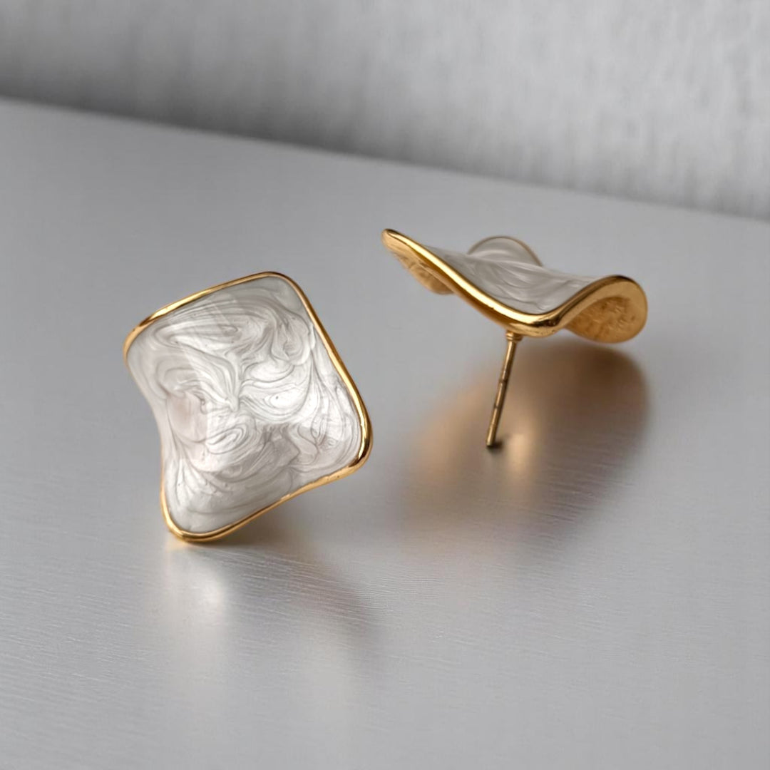 Tela Naari Lumina Swirl Anti-Tarnish Earrings - TelaNaari