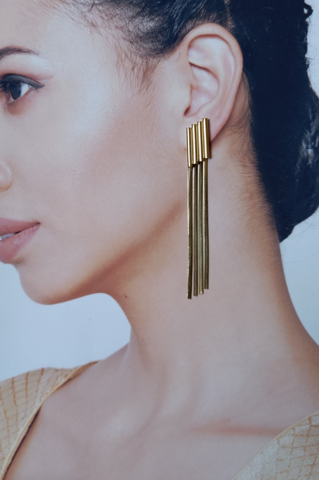 Tela Naari Anti-Tarnish Long Stick Drop Earrings - TelaNaari