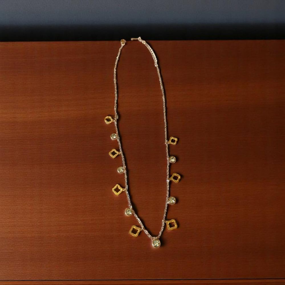 Tela Naari Rose Gold Anti Tarnish Geometric Charm Necklace - TelaNaari