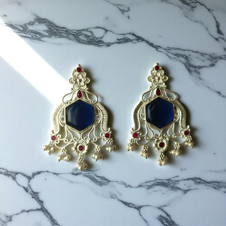 Tela Naari Chetna Silver Oxidised Chandbalis Earrings - TelaNaari