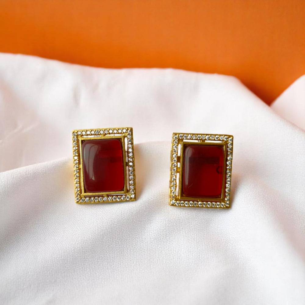 Tela Naari Regal Red Stone Gold-Plated Choker - TelaNaari