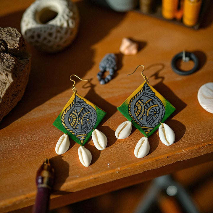 Tela Naari Handmade Geometric Flow Earrings