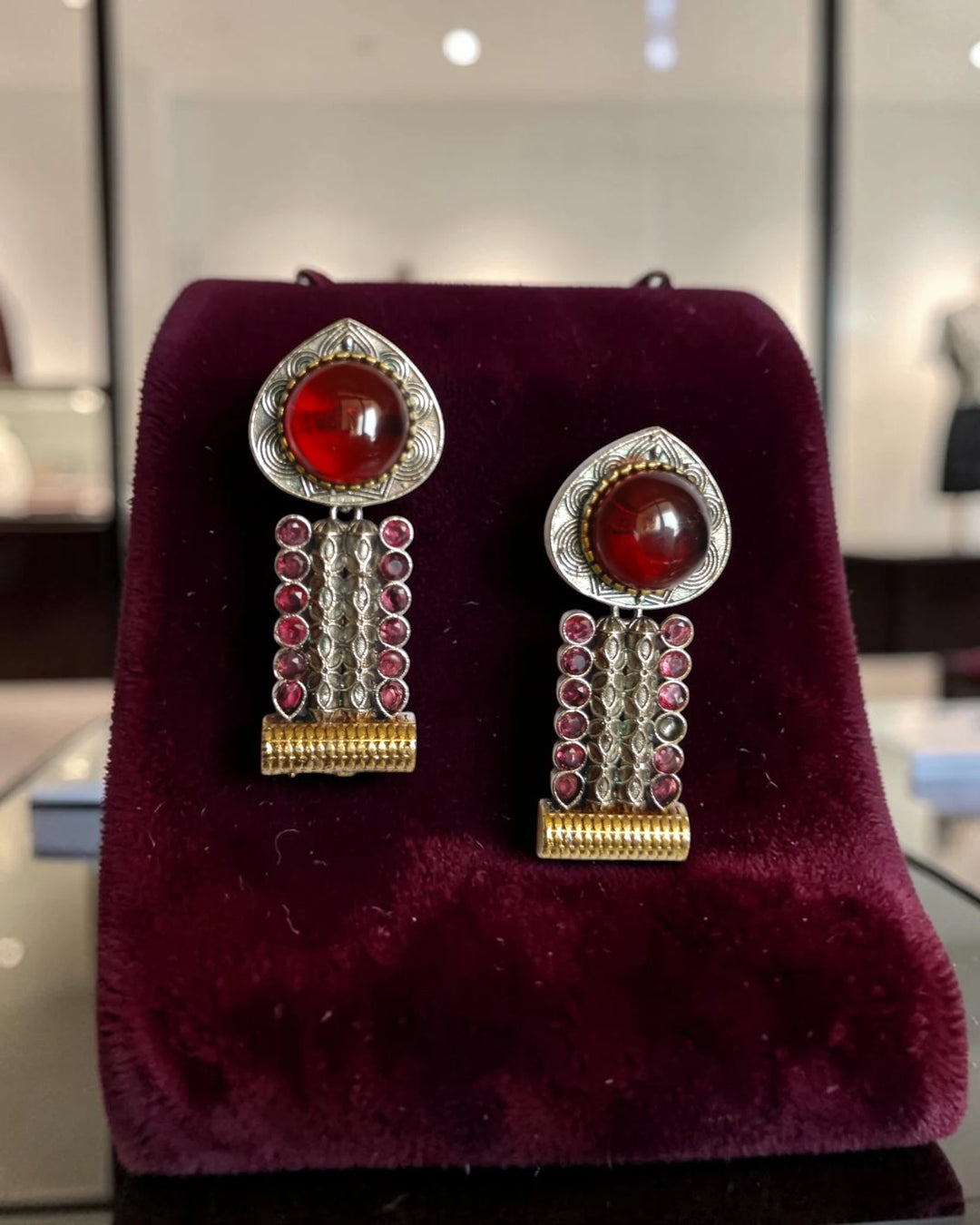 Vintage-Inspired Ahava Dual-Tone Statement Earrings