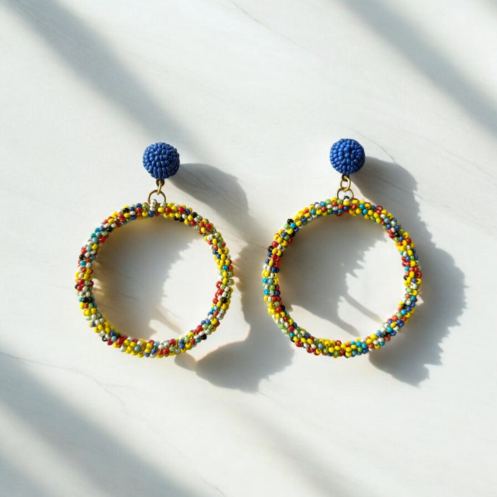 Tela Naari Multicolor Beaded Dangle Earrings