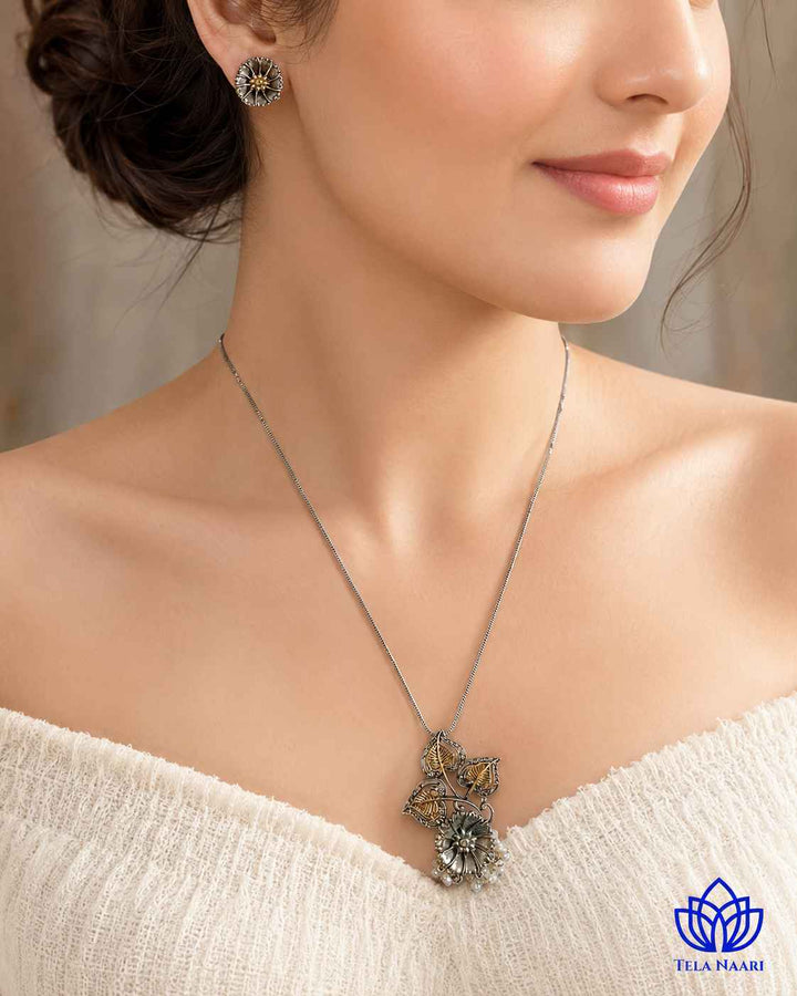 Aadhya Dual Tone Fusion Necklace Set