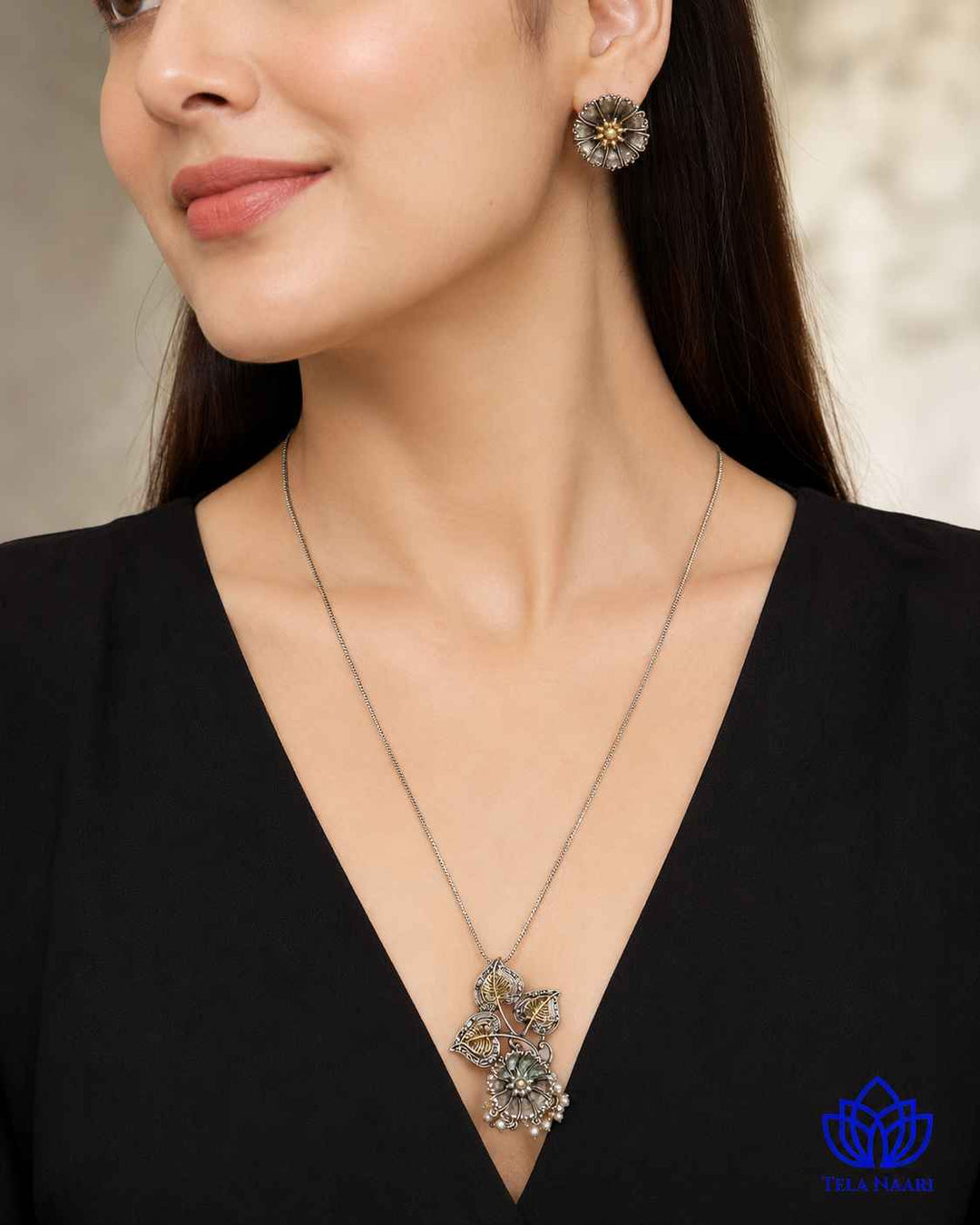 Aadhya Dual Tone Fusion Necklace Set