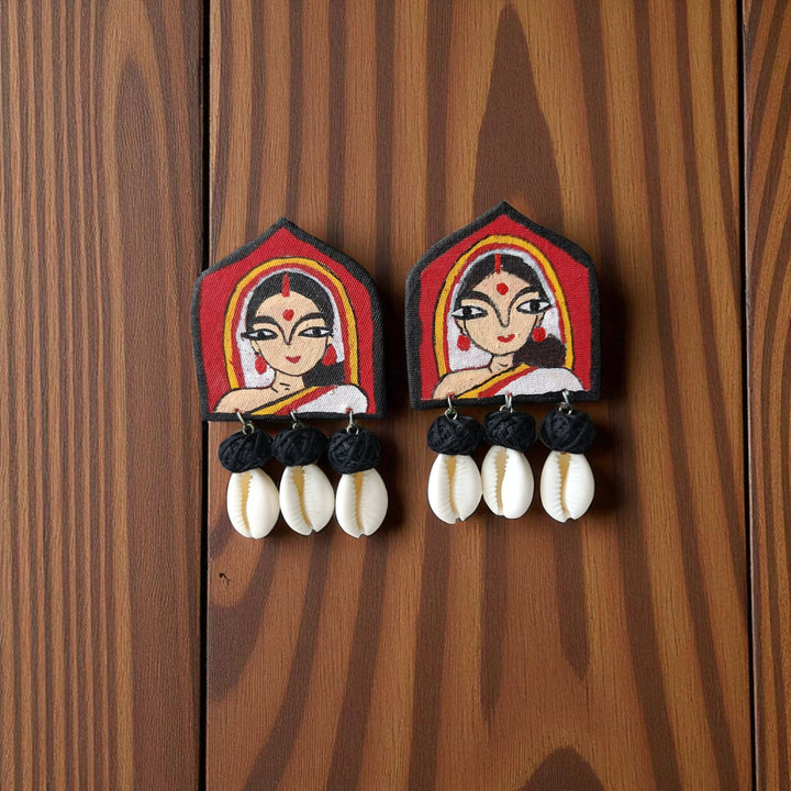 Tela Naari Bengali Woman Cowrie Earrings