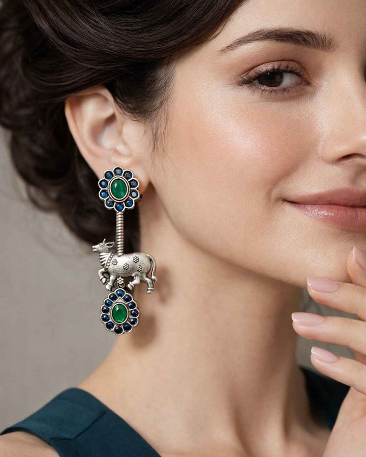 Classic Indumauli Nandi Silver Plated Earrings