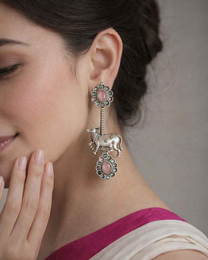 Classic Indumauli Nandi Silver Plated Earrings