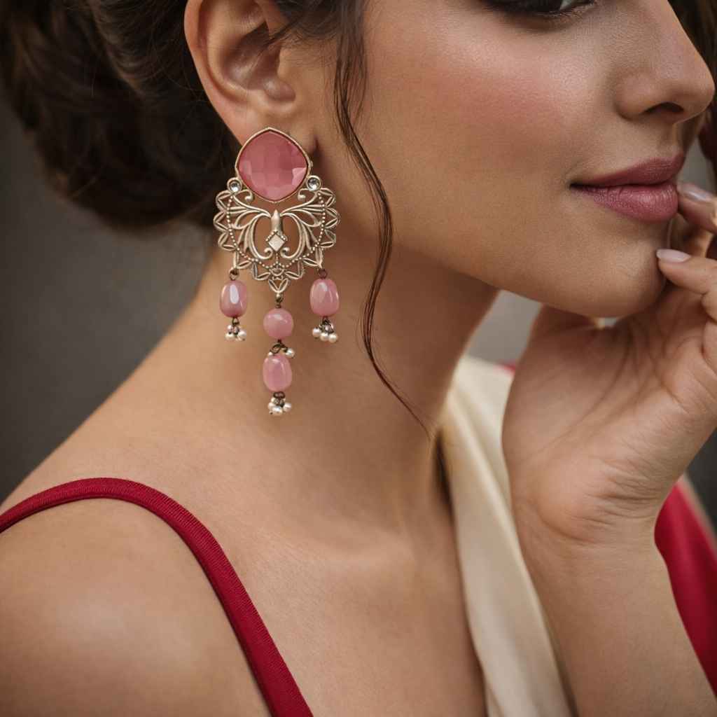 Elegant Iditri Silver-Plated Dangler Earrings