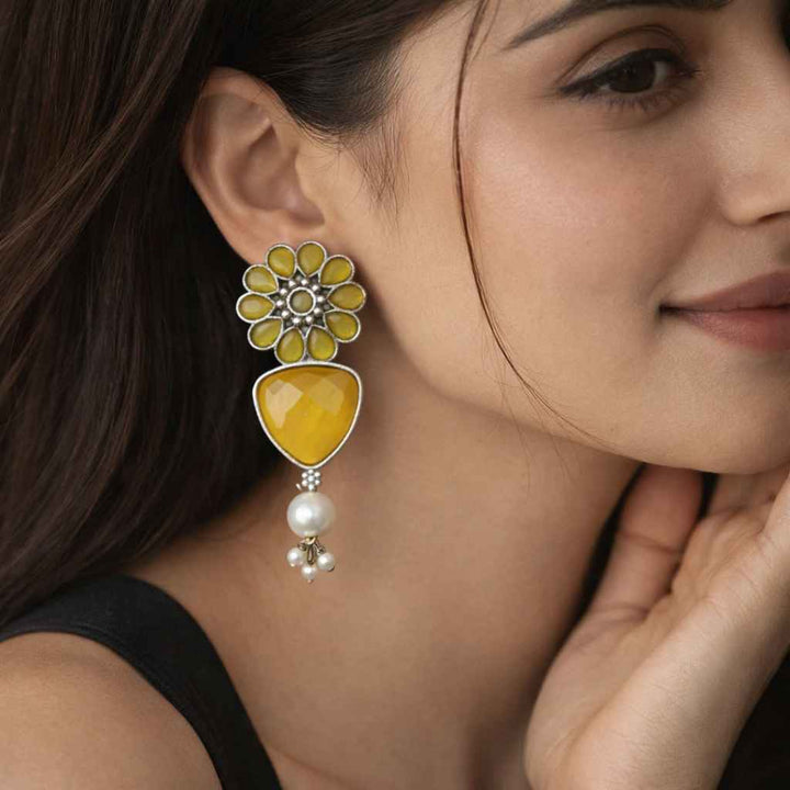 Elegant Idaya Silver-Plated Earrings