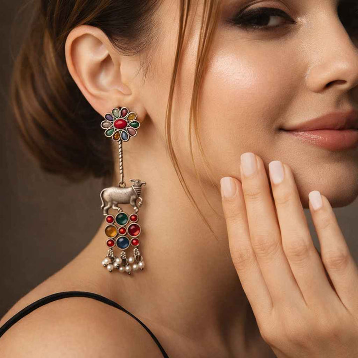 Aashmita Nandi Silver Oxidised Earrings