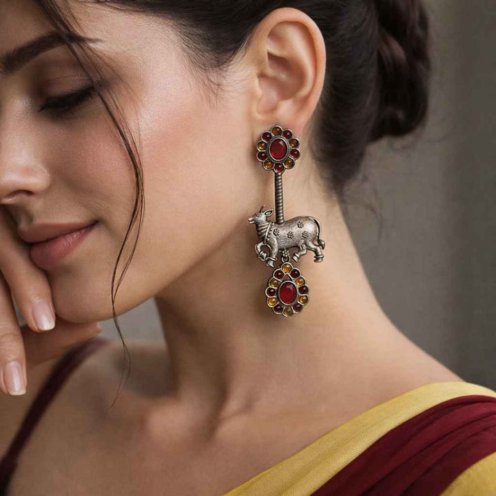 Classic Indumauli Nandi Silver Plated Earrings