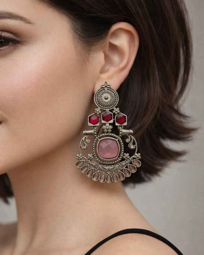 Carry silver plated earrings in yellow – vibrant ethnic jewellery for daily wear by TelaNaari