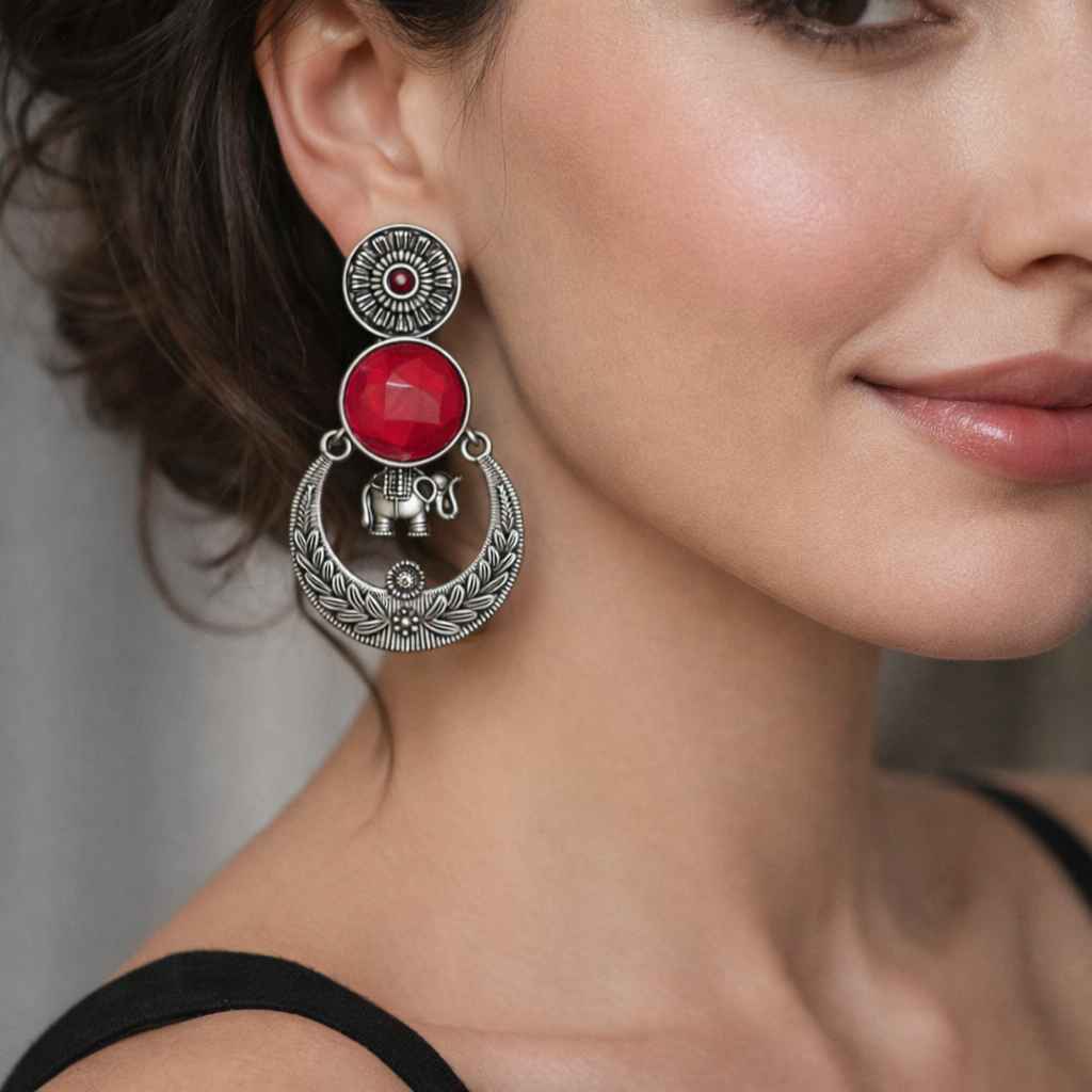 Elegant Idha Silver-Plated Earrings