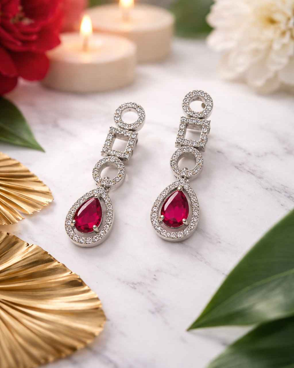 American Diamond Zirconia Layered Necklace Set Emma