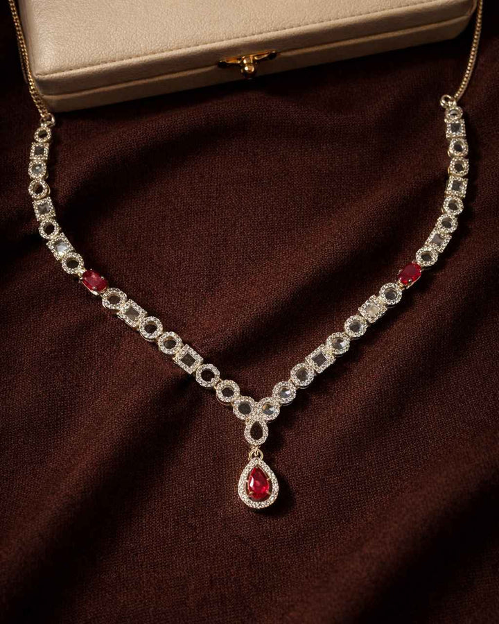 American Diamond Zirconia Layered Necklace Set Emma