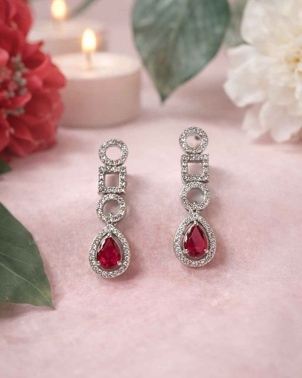 American Diamond Zirconia Layered Necklace Set Emma