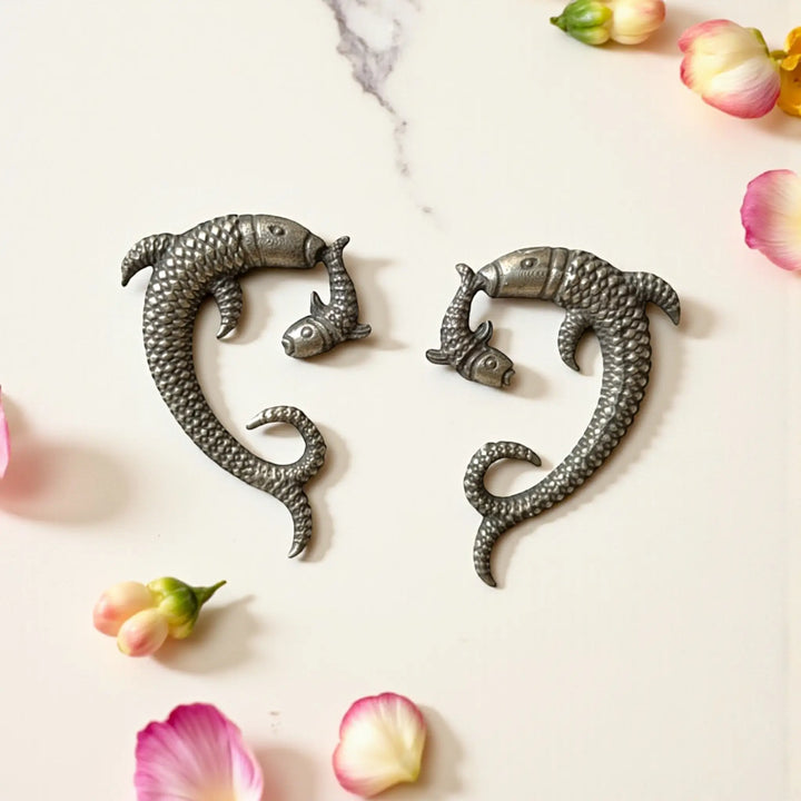 Silver Oxidised Earrings Nyla