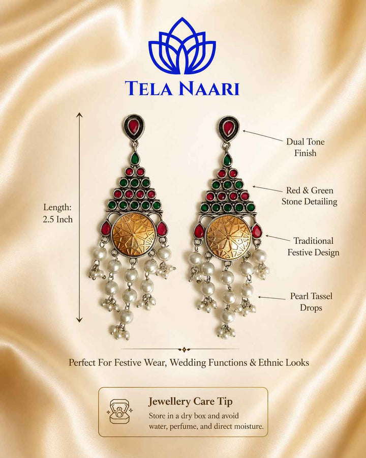 Comfortable push-back closure keeps this dangler earring secure.