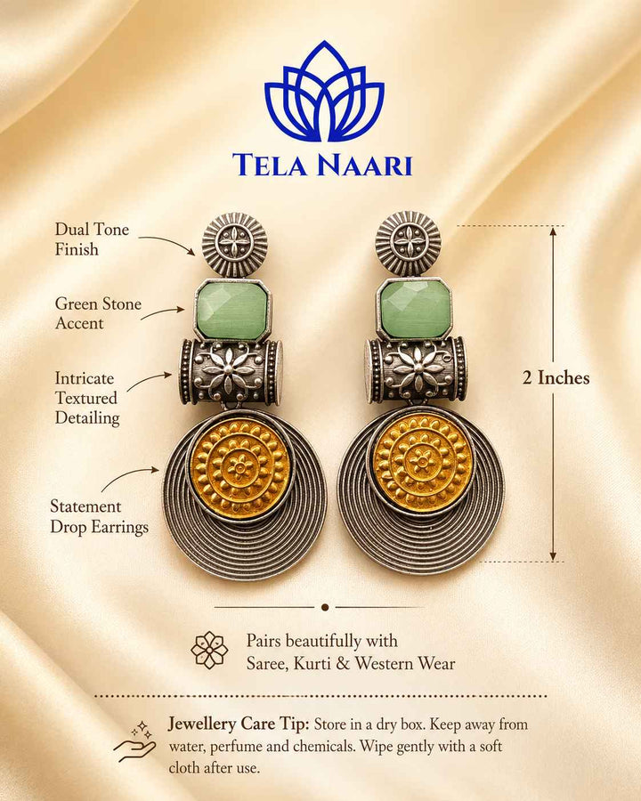 Dual-tone contrast pairs light green with a silver-plated surface.