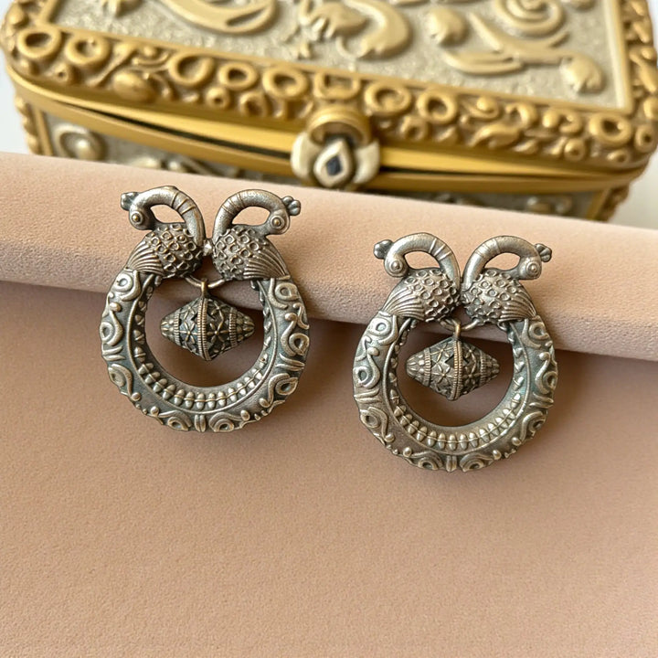 Silver Oxidised Earrings Rashida