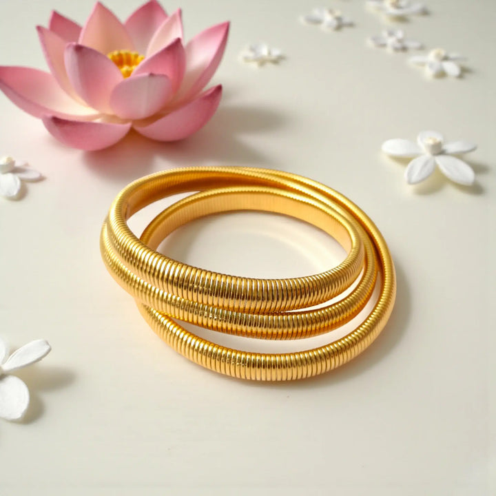 Anti-tarnish coil hand bracelet set for women, perfect for festive wear and daily styling
