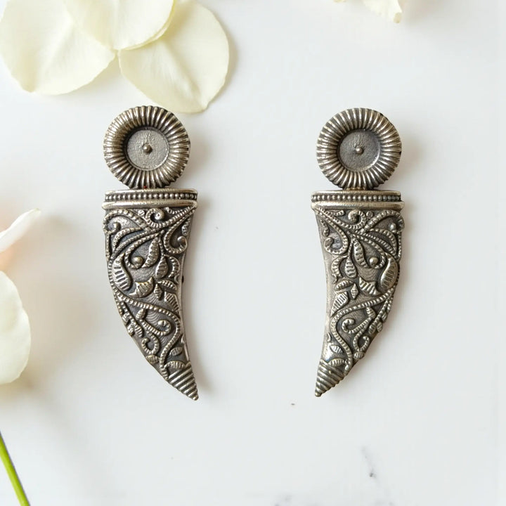 Silver Oxidised Earrings Saba