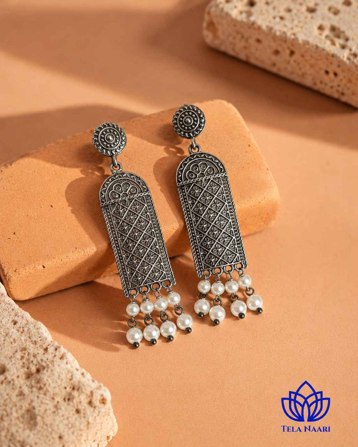 Minimal silhouette defines this lightweight silver-plated earring design.