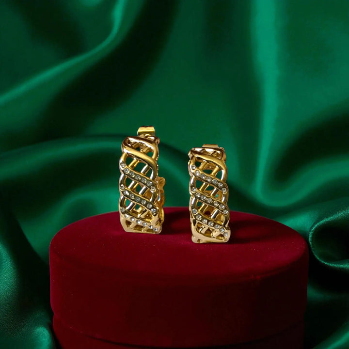 Tarnish-Free Golden Lattice Earrings