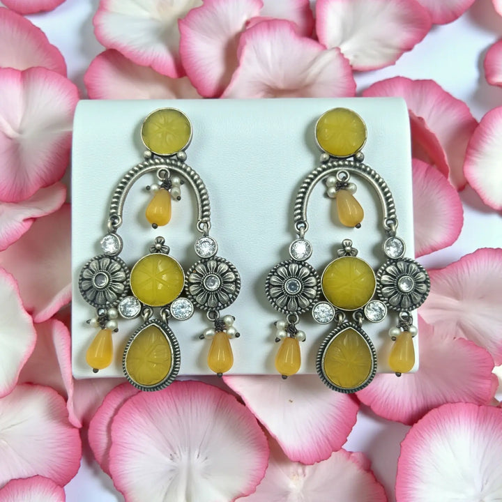 Classic Elegant Vaani Silver Oxidised Dangler Earrings
