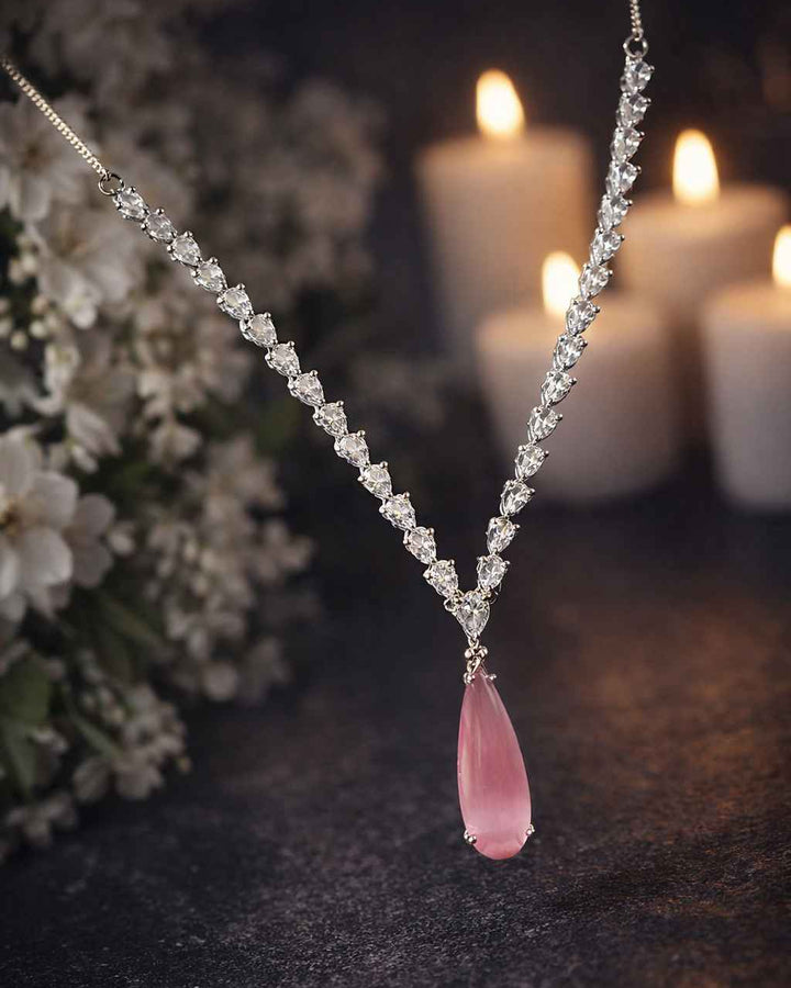 American Diamond Zirconia Layered Necklace Set Luna