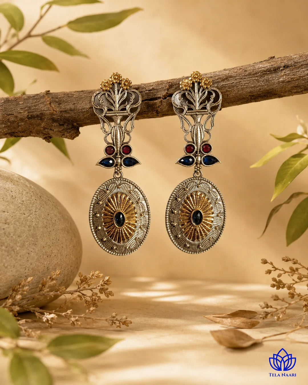 Dramatic statement design gives this peacock earring its festive flair.