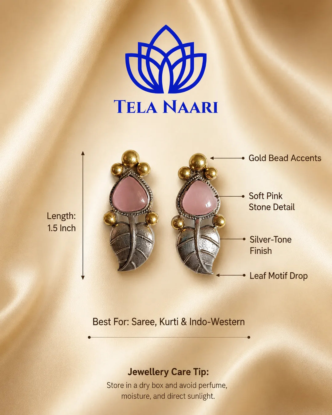 Brass construction supports the lightweight leaf design of this stud.
