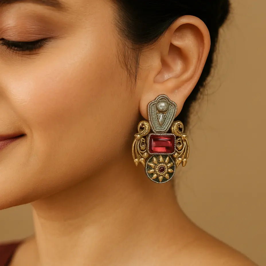 Nilofer Dual Tone Earrings