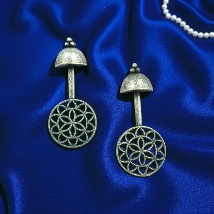 Classic Antique Ashvi Silver Oxidised Earrings