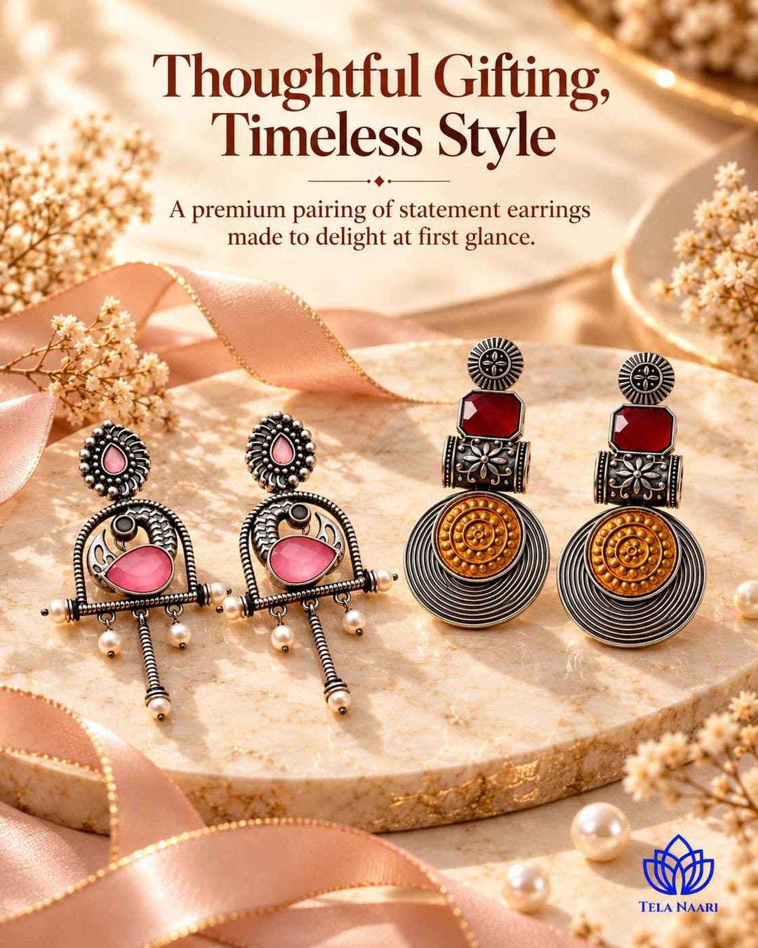 Festive earrings from the Eden Hamper, a Diwali gift for friend