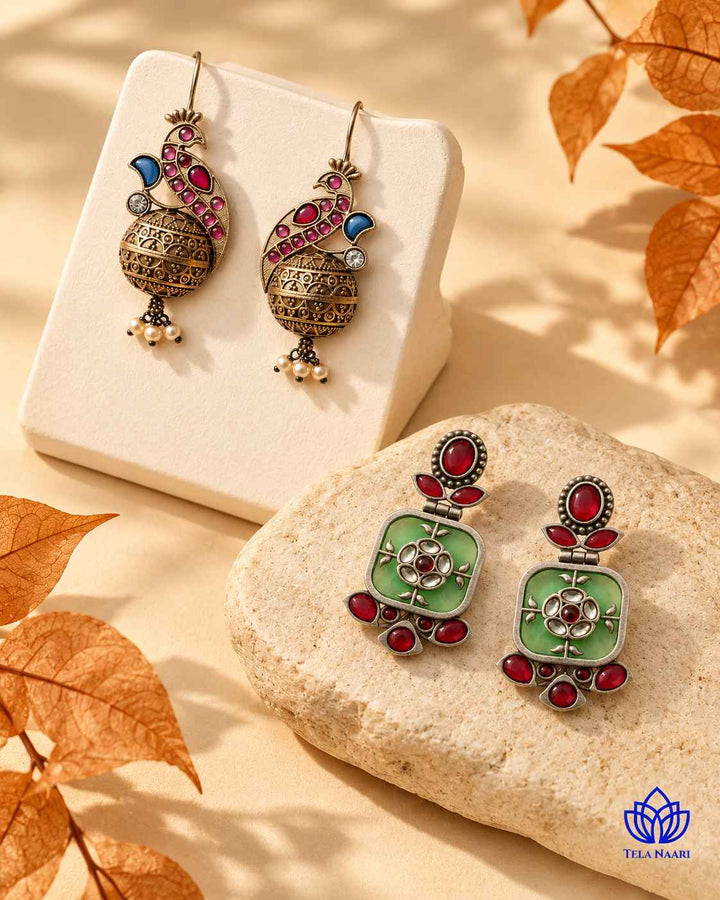 Festive earrings from the Stella Hamper, a Diwali gift for friend