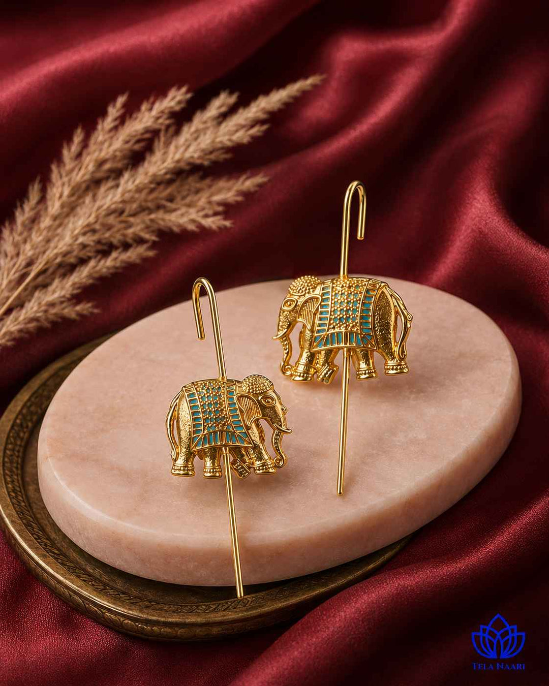 Playful elephant motif brings quirky charm to this gold-plated earcuff.