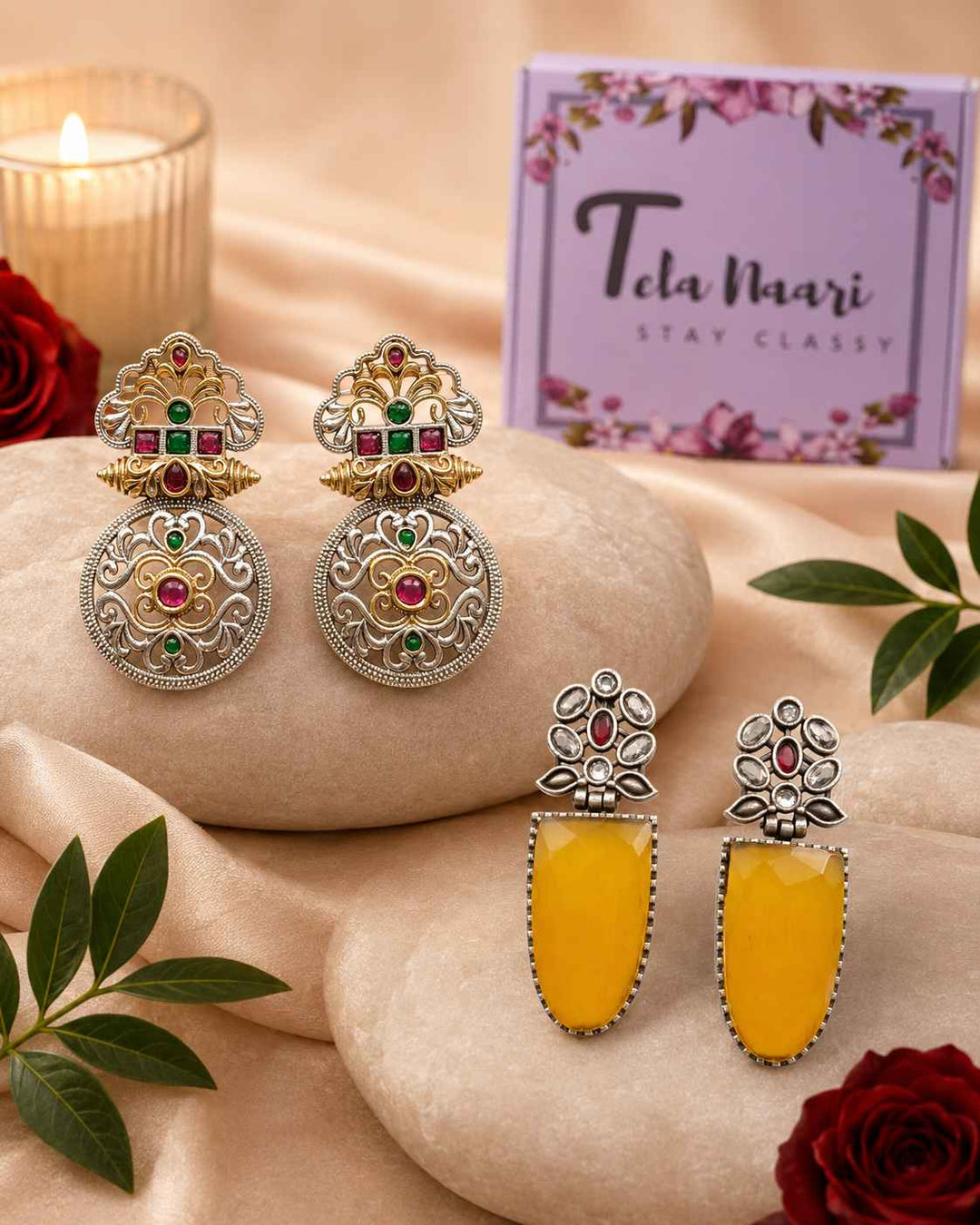 Hamper view of Ciara's curated jewellery collection, a Janmashtami gift for bhabhi