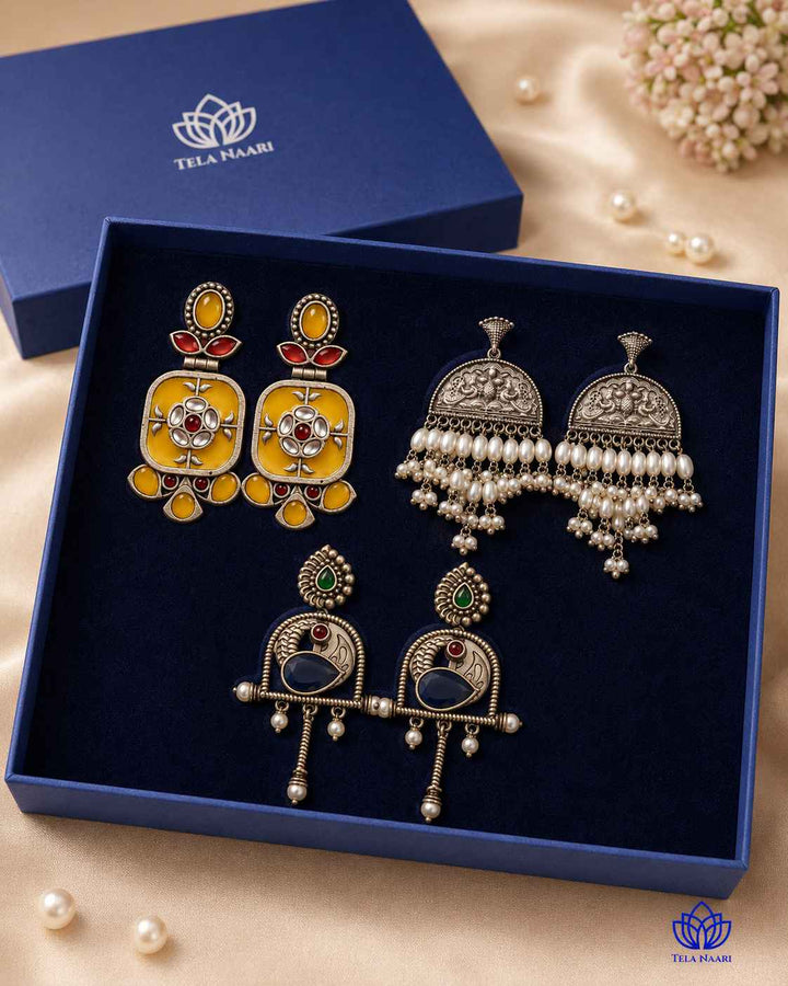 Amelia Festive Hamper – Premium Box With 3 Pairs Of Earrings