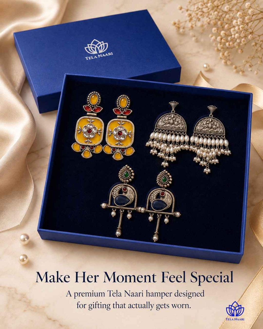 Amelia Festive Hamper – Premium Box With 3 Pairs Of Earrings