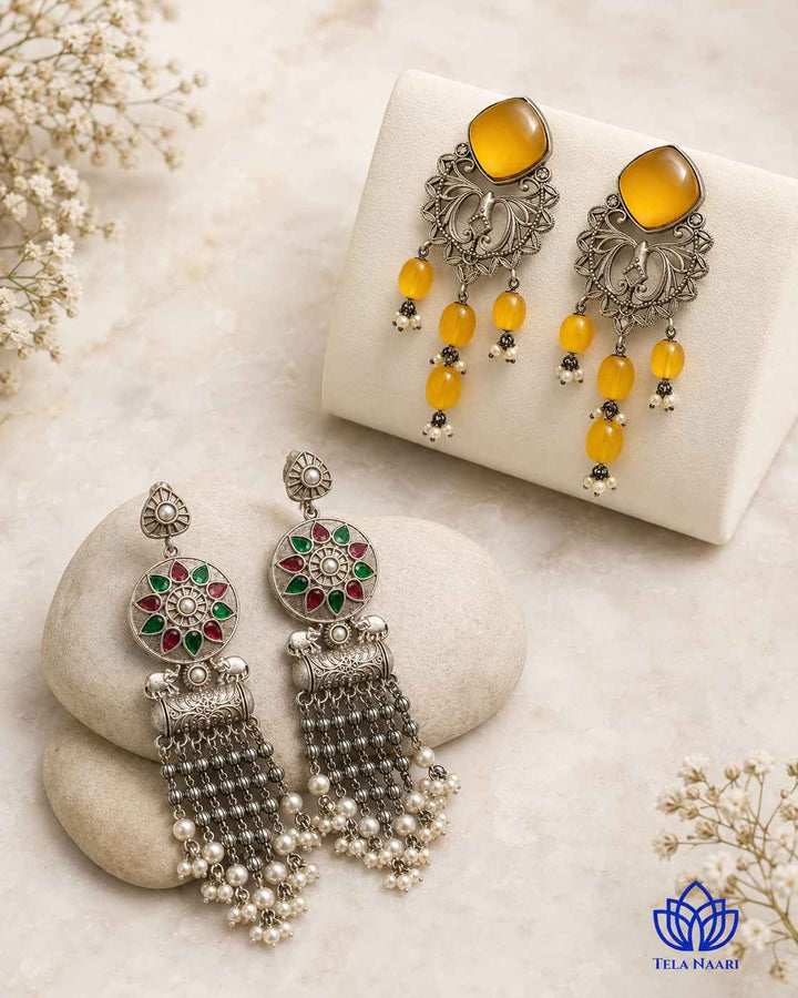 Handcrafted earrings from the Alora Hamper, a Raksha Bandhan gift for friend