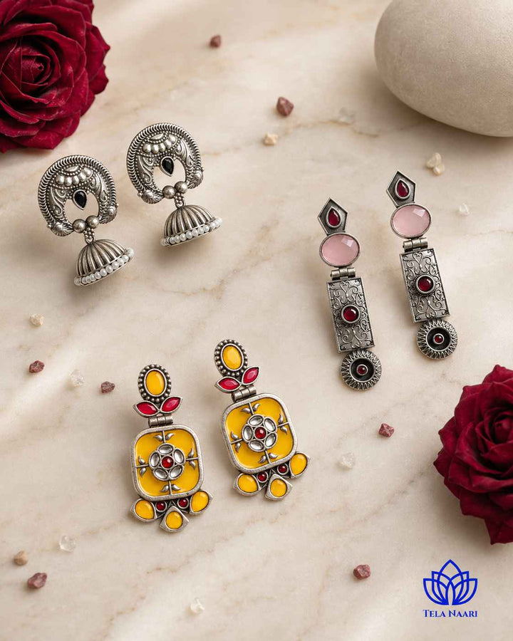 Handcrafted earrings from the Arabella Hamper, a Raksha Bandhan gift for friend