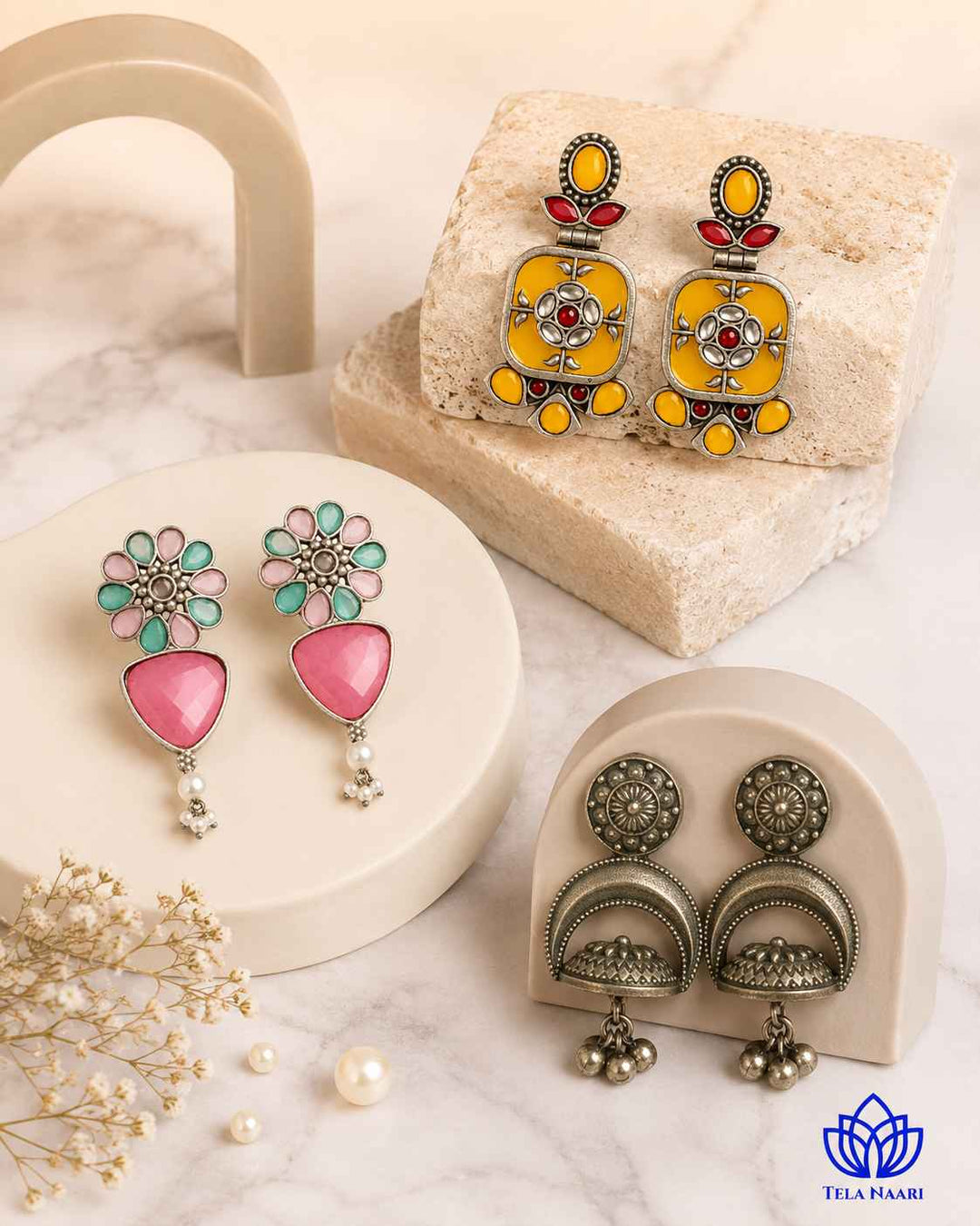 Handcrafted earrings from the Aria Hamper, a Raksha Bandhan gift for friend