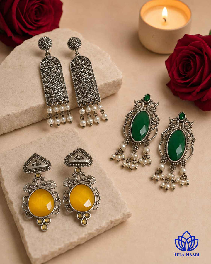 Handcrafted anti-tarnish earrings from the Cynthia Hamper, a gift for friend