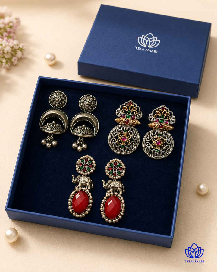 Handcrafted earrings from the Isla Hamper, a Raksha Bandhan gift for friend