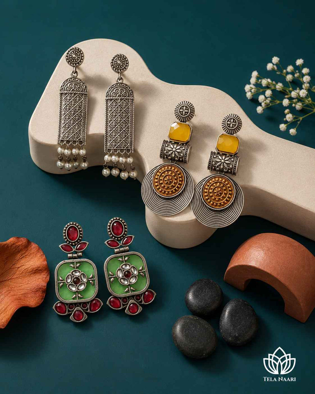 Handcrafted earrings from the Luna Hamper, a Raksha Bandhan gift for friend