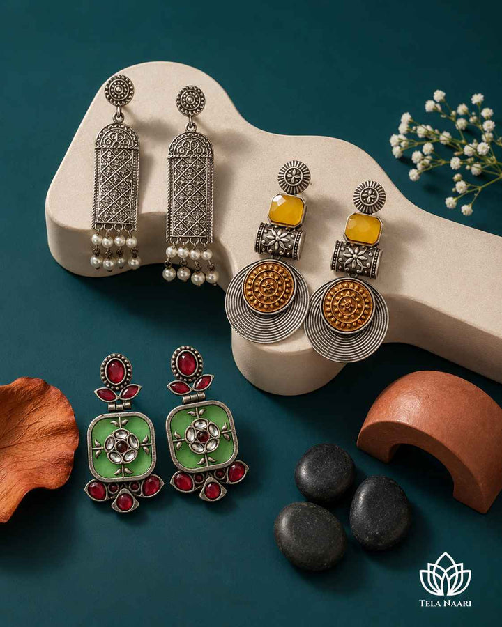 Handcrafted earrings from the Luna Hamper, a Raksha Bandhan gift for friend