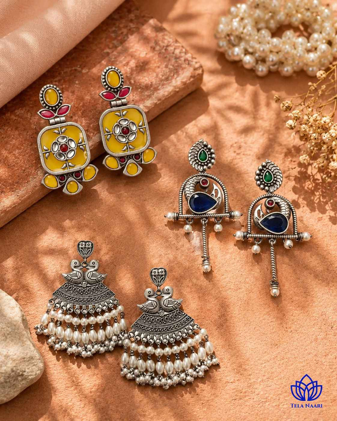 Handcrafted earrings from the Miapa Hamper, a Raksha Bandhan gift for friend